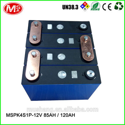 Китай 12V 85Ah 120Ah rechargeable LiFePO4 battery pack for solar EV solar power and UPS завод