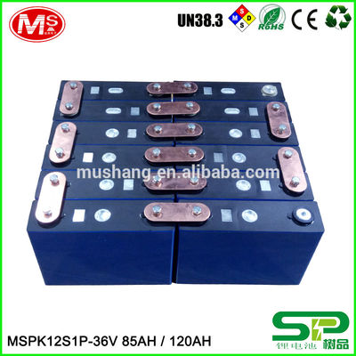 Китай High capacity lifePo4 battery MSPK12S1P LiFePO4 battery pack 36V 85AH 120AH For backup power завод